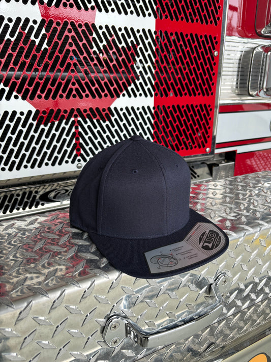 FLEXFIT 110® PREMIUM SNAPBACK CAP (Fullback) w/ Custom Fire Hose Patch (Navy)
