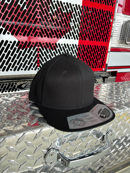 FLEXFIT 110® PREMIUM SNAPBACK CAP (Fullback) w/ Custom Fire Hose Patch (Black)